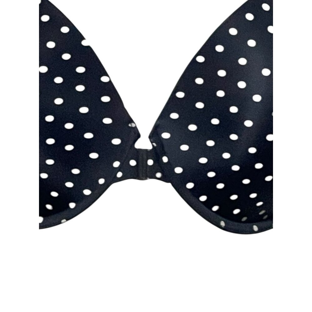 Victorias Secret 38DDD Black & White Polka Dot Push-Up Bra With Lace Racerback D - Picture 8 of 8
